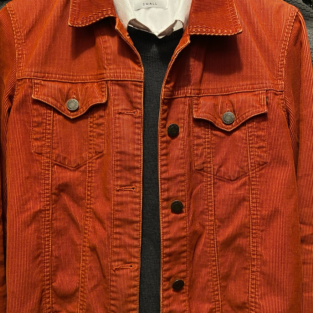 Abercrombie and Fitch Burnt Orange Corduroy Jacket Size S